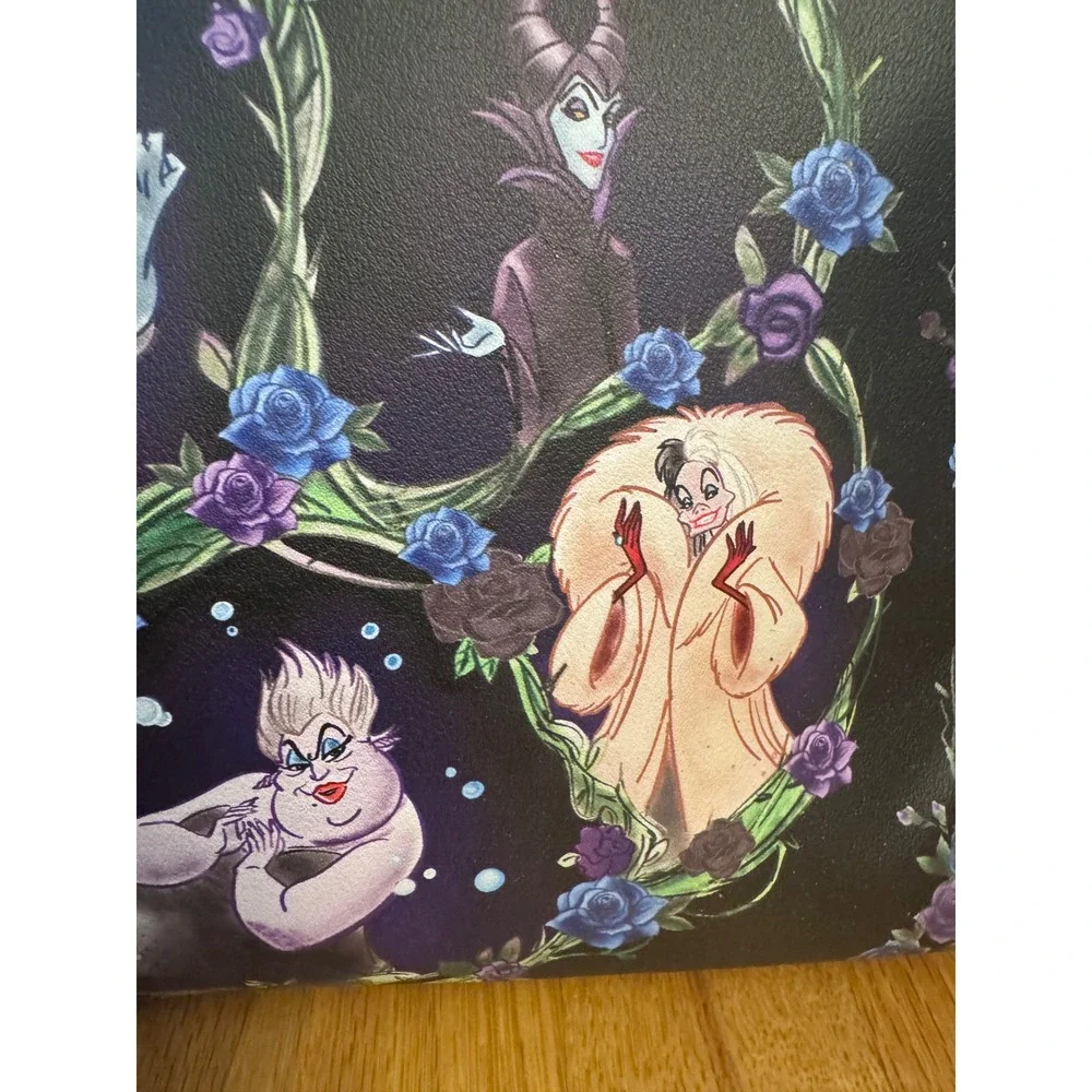Loungefly Disney Villains Floral Icons Satchel Handbag Purse